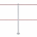 Afzetpaal met dubbel koord om vast te schroeven (Zilver) - LINE FIX DUAL