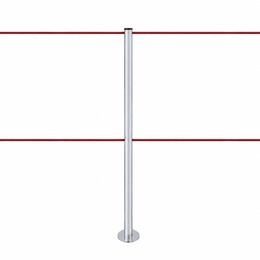 Absperrständer mit Doppelkordel zum Verschrauben (Silber) - LINE FIX DUAL