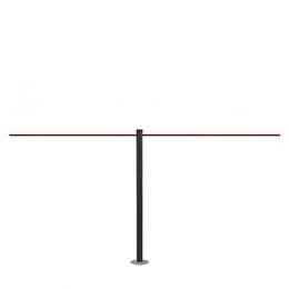 Afzetpaaltje 45 cm om vast te schroeven (Zwart) - LINE MINI FIX