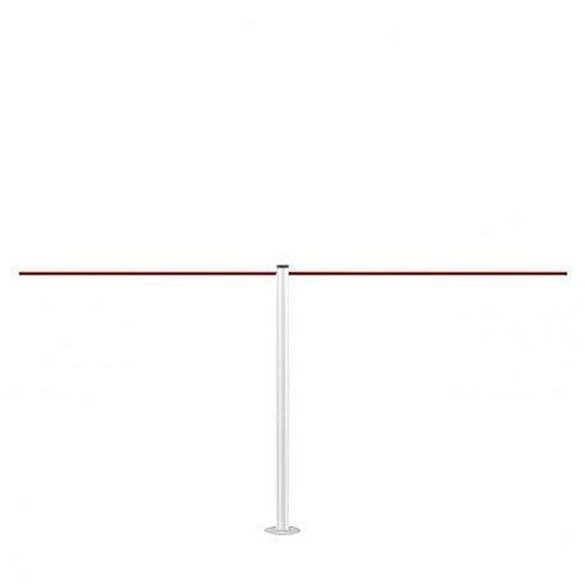 Absperrpfosten mit Absperrkordel zum Befestigen 45 cm weiß LINE MINI FIX, Gesamtansicht mit gespannter roter Kordel