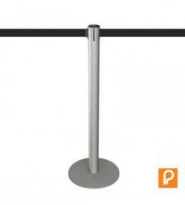 Poteau ECO gris argenté, sangle noire