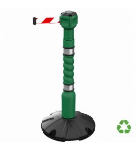 Poteau de délimitation Skipper™ vert avec sangle rétractable 9 mètres