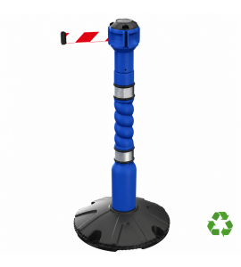Poteau à sangle rétractable bleu