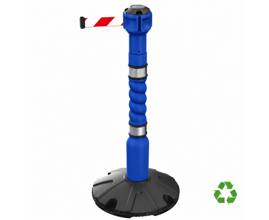Poteau à sangle rétractable bleu