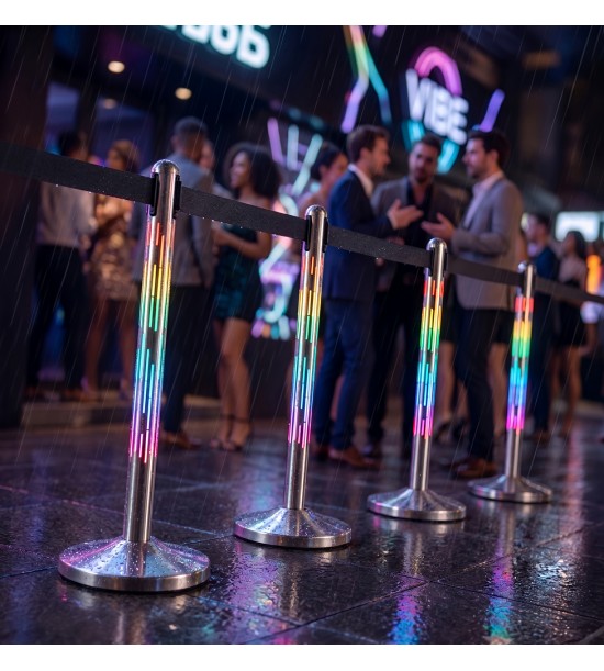 LED Stanchion Post with Retractable Belt (RGB)
