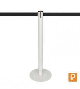 Poteau de balisage blanc, bande noire