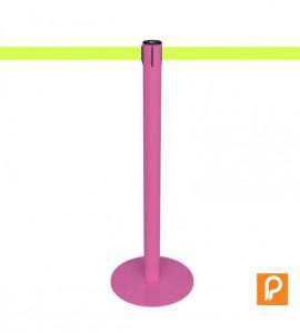 Poteau de guidage rose à sangle fluorescente Poteau de guidage rose à sangle fluorescente