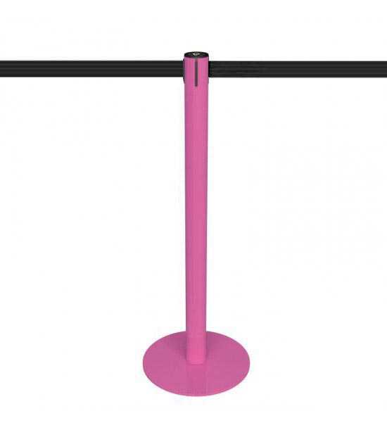 Poteau de guidage rose à sangle noire