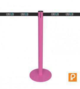 Poteau de guidage rose à sangle personnalisable avec votre logo