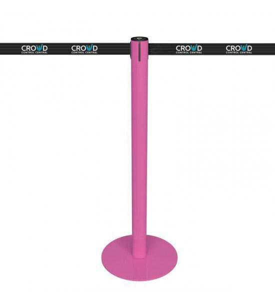 Poteau de guidage rose à sangle personnalisable avec votre logo