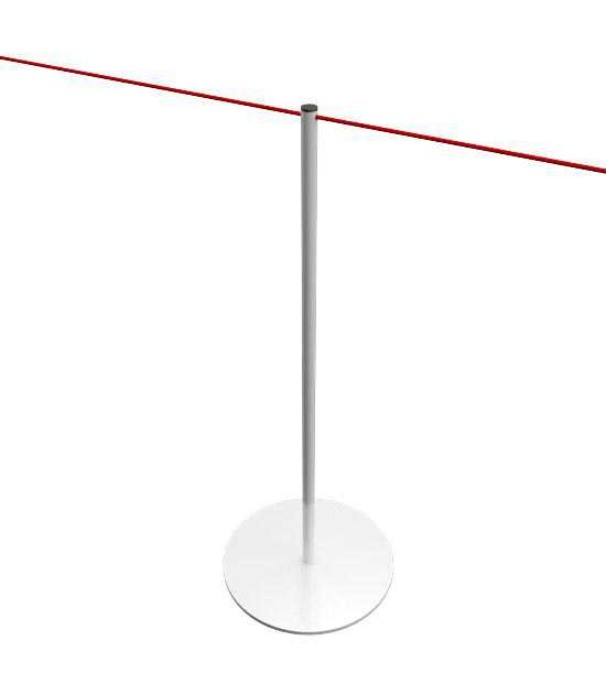 Poteau à corde blanc pour musées