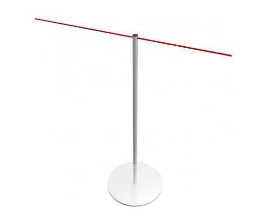 Poste separador com cordão branco para museus