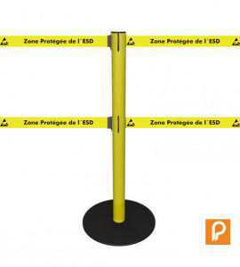 Poteau à double sangle "Zone protégée de l'ESD"