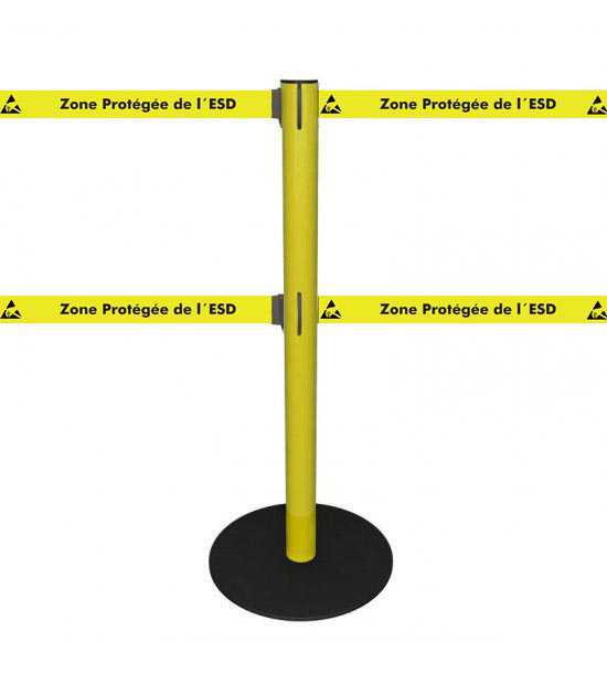 Poteau à double sangle "Zone protégée de l'ESD"
