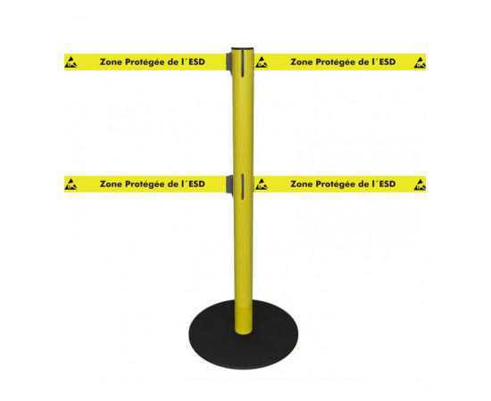 Poteau à double sangle "Zone protégée de l'ESD"