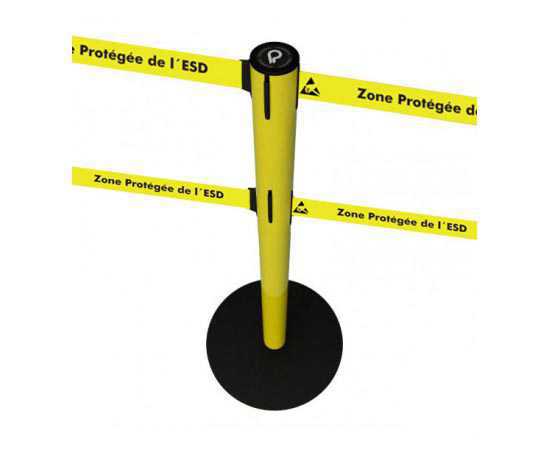 Poteau ESD à double sangle avec impression "Zone Protégée de l'ESD"
