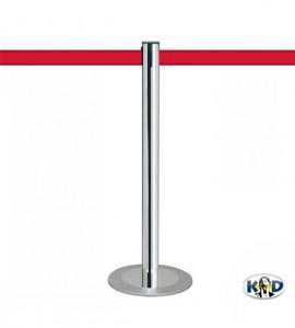 Poteau à sangle K-D "MASTER CHROME", sangle rouge 3m