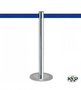 Poteau à sangle K-D "MASTER CHROME", sangle bleue 3m Poteau à sangle K-D "MASTER CHROME", sangle bleue 3m