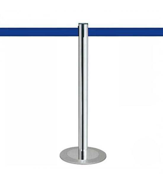 Poteau à sangle K-D "MASTER CHROME", sangle bleue 3m Poteau à sangle K-D "MASTER CHROME", sangle bleue 3m