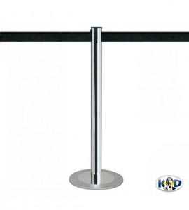 Poteau à sangle K-D "MASTER CHROME", sangle noire longueur 3m Poteau à sangle K-D "MASTER CHROME", sangle noire longueur 3m