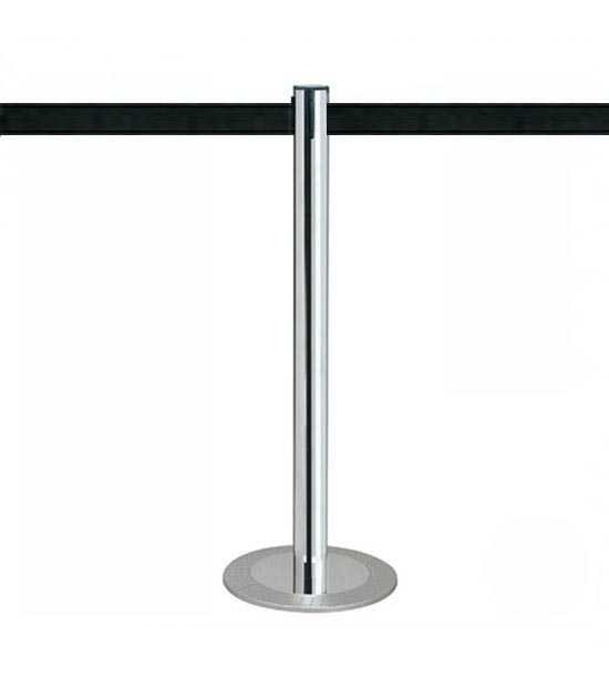 Poteau à sangle K-D "MASTER CHROME", sangle noire longueur 3m Poteau à sangle K-D "MASTER CHROME", sangle noire longueur 3m