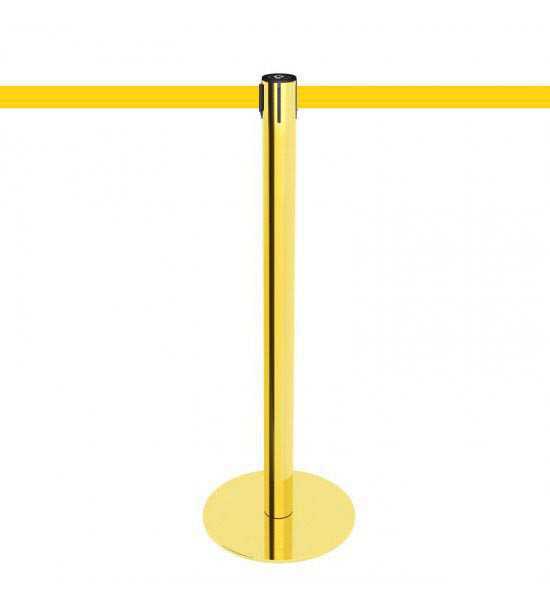 Poteau doré à sangle jaune Poteau doré à sangle jaune