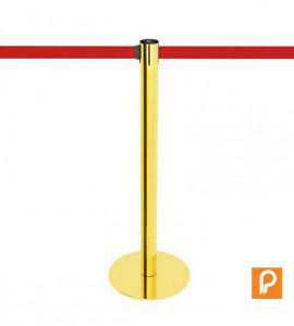 Afzetpaal goud met rood lint Afzetpaal goud met rood lint