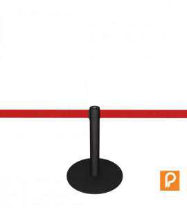 Potelet (h 50cm) noir, sangle rouge