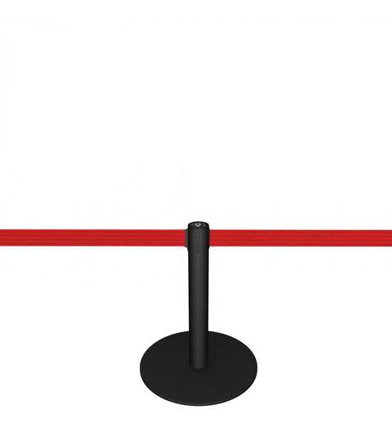 Potelet (h 50cm) noir, sangle rouge