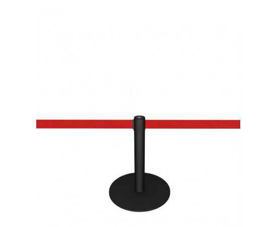 Potelet (h 50cm) noir, sangle rouge