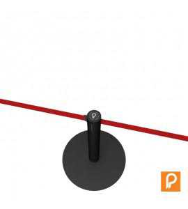 Potelet (h 50cm) noir, sangle rouge, capuchon standard