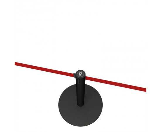 Potelet (h 50cm) noir, sangle rouge, capuchon standard
