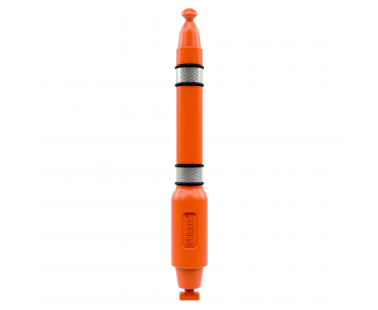 Poteau Skipper orange avec bandes réfléchissantes.