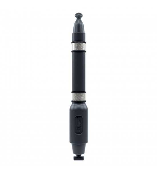 Skipper™ retractable belt stanchion grey with reflective stripes