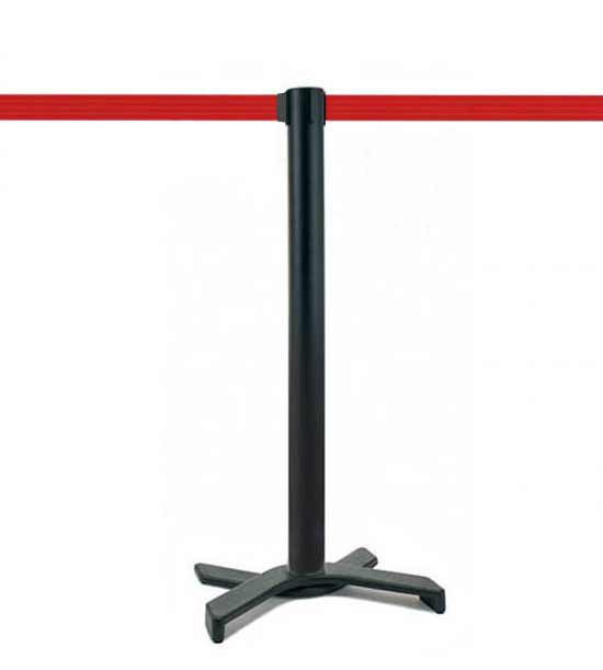 Poteau de guidage (Noir), sangle rouge, socle en X