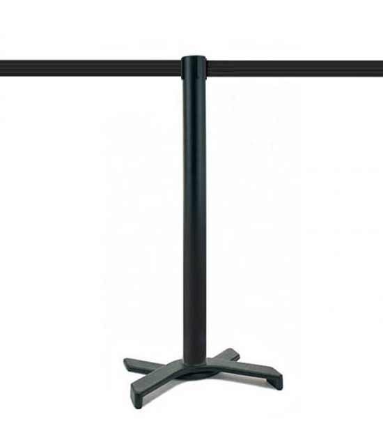Poteau de guidage (Noir), sangle noire, socle en X Poteau de guidage (Noir), sangle noire, socle en X