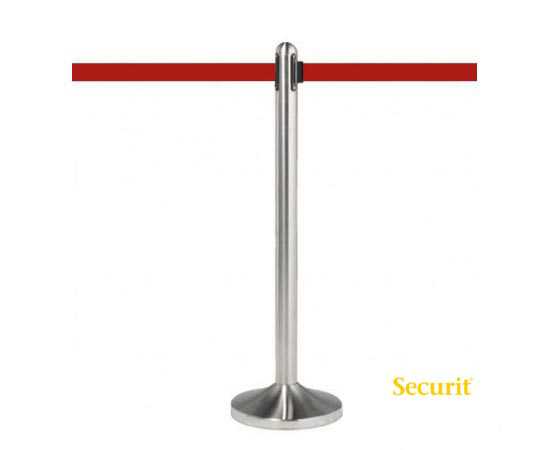 Poteau de guidage à sangle rétractable Securit, sangle rouge