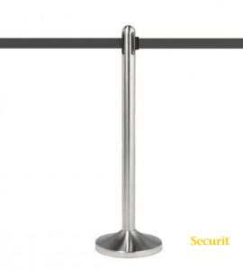 Poteau de guidage à sangle rétractable Securit, sangle grise