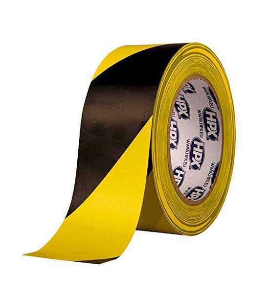 Fita de gestão de filas adesiva amarelo/preto (33m)