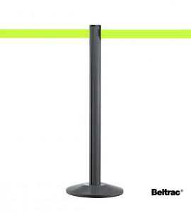 Poteau guide file anthracite Beltrac™ sangle fluo Poteau guide file anthracite Beltrac™ sangle fluo