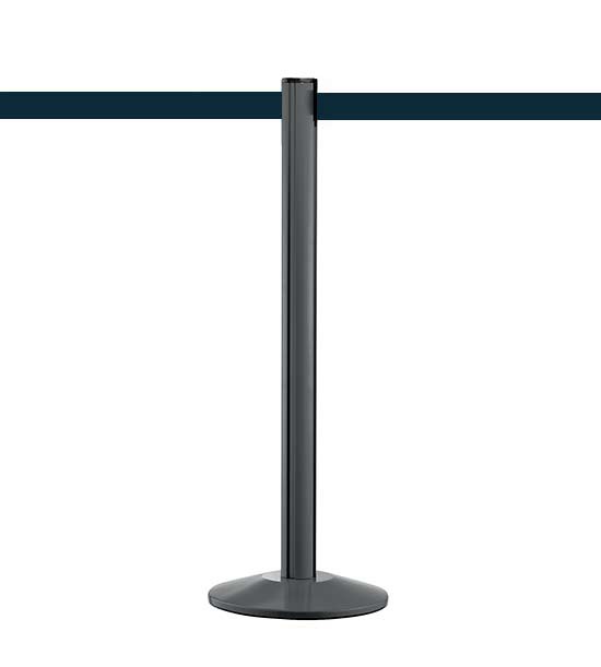 Poteau guide file anthracite Beltrac™ sangle bleu foncé Poteau guide file anthracite Beltrac™ sangle bleu foncé