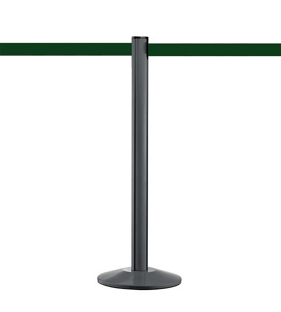 Poteau guide file anthracite Beltrac™ sangle verte Poteau guide file anthracite Beltrac™ sangle verte