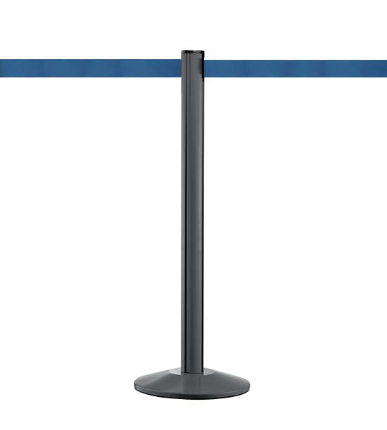 Poteau guide file anthracite Beltrac™ sangle bleu clair Poteau guide file anthracite Beltrac™ sangle bleu clair