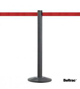 Poteau guide file anthracite Beltrac™ sangle rouge