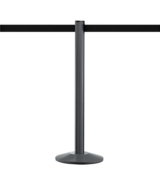Poteau guide file anthracite Beltrac™ sangle noire Poteau guide file anthracite Beltrac™ sangle noire