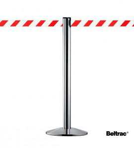Guide file CLASSIC Chrome, sangle rouge/blanc rayé Guide file CLASSIC Chrome, sangle rouge/blanc rayé