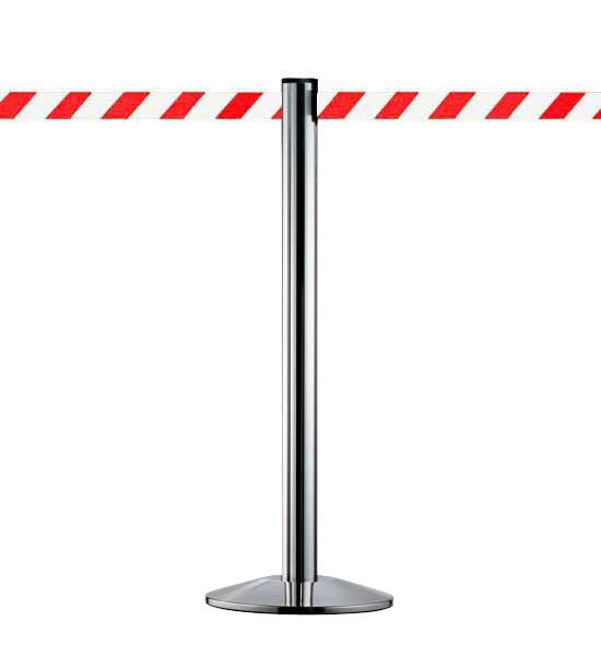 Guide file CLASSIC Chrome, sangle rouge/blanc rayé Guide file CLASSIC Chrome, sangle rouge/blanc rayé