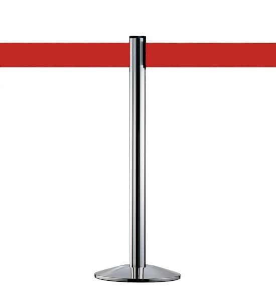 Poteau à sangle rétractable d'une hauteur de 10cm, rouge