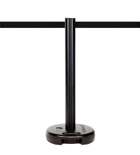 Poteau de guidage plastique PVC extérieur lestable, sangle noire