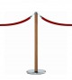 Poste de madeira para cordas, base cromada 95cm